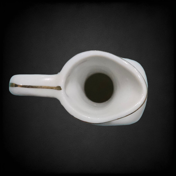 1950s Vintage Porcelain Decanter Floral Gold Trim Cork Stopper Mid-Century Cruet - Picture 8 of 16